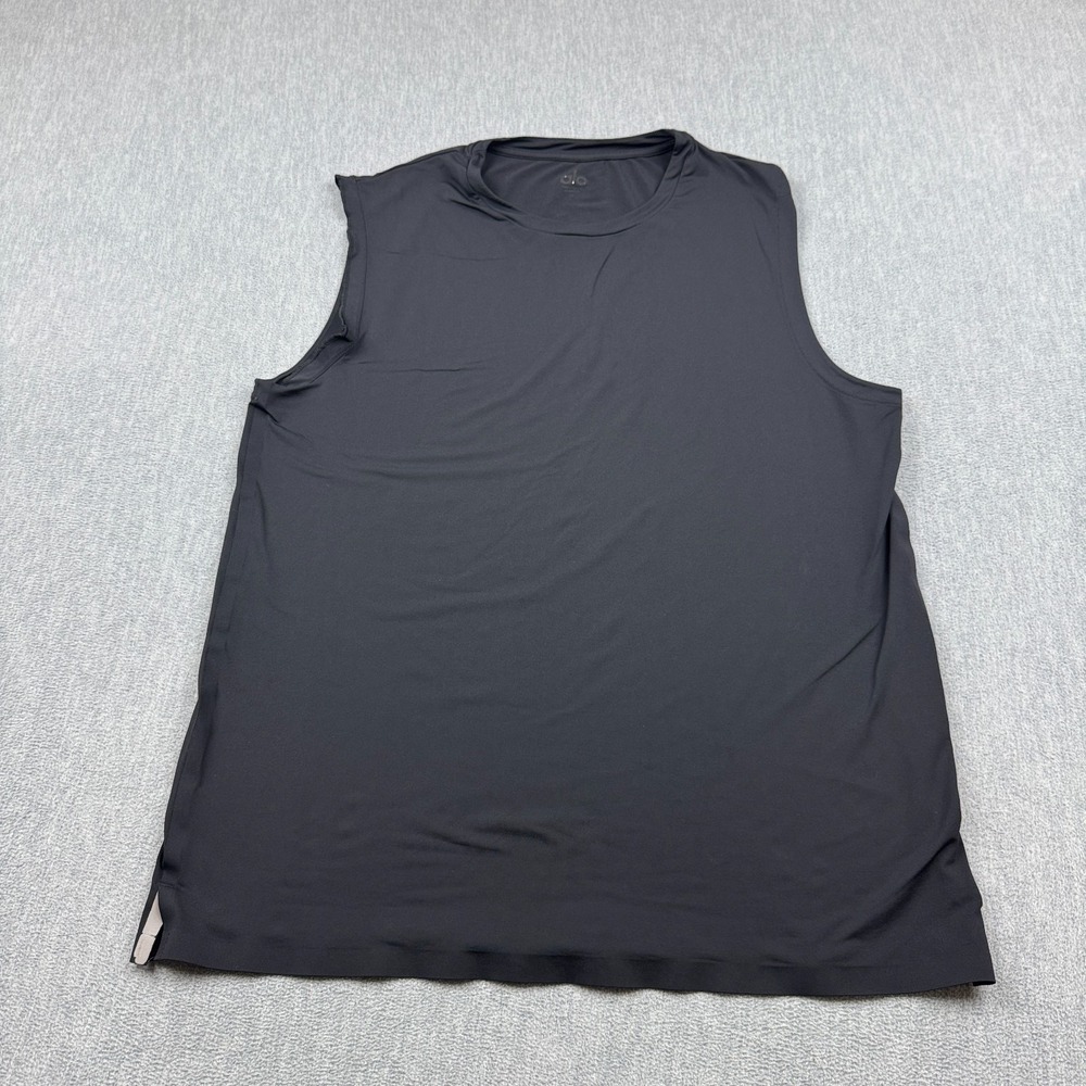 Alo Yoga Shirt Mens Medium Black Sleeveless Tank Athletic Workout Running Gym